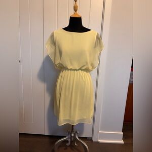 Elegant Yellow Chiffon Dress